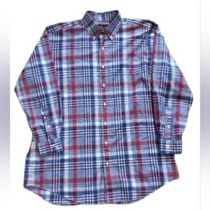Ralph Lauren Blue & Red Plaid Casual Shirt long Sleeve LT Large Tall 100% Cotton